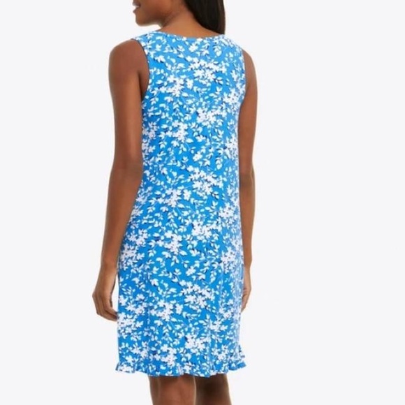 Draper James Ruffle Nightie Dress in Blue Shadow Floral S/M - Picture 3 of 3